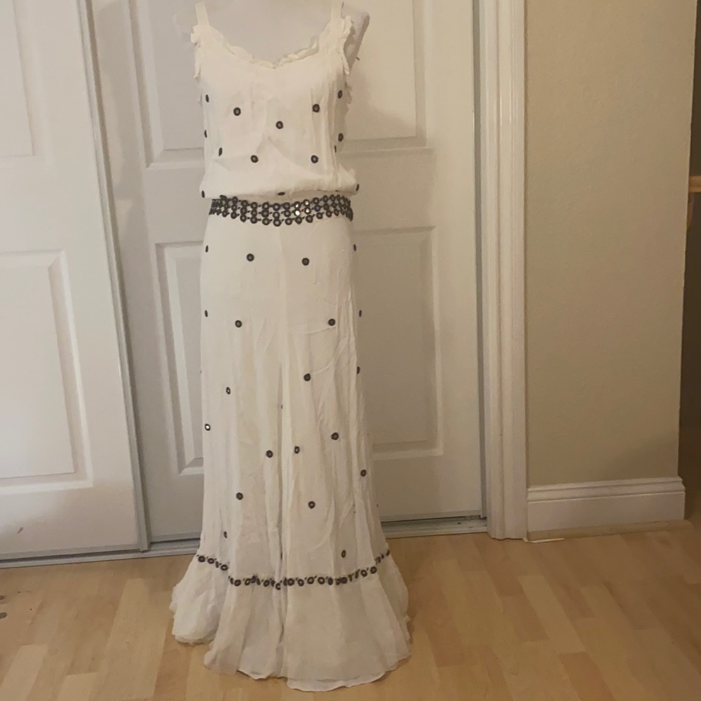 RARE! Anthropologie Leifnotes maxi dress 8 medium minimalist boho beach wedding